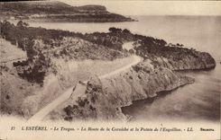 VINTAGE POSTCARD Lesterel Trayas the Road of the Cornice and the Point of Esquillon