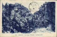 VINTAGE POSTCARD Toulon Falls of Ollioules the Rock