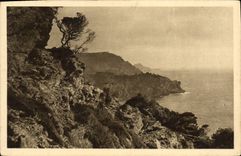 POSTAL MODERNA islas de Hyeres Porquerolles vistas en el punto de Oustaou de Diou y de Seraine grande