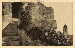 POSTAL Roquebrune de la VENDIMIA la entrada del Fort