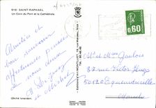 CPM Saint Raphael Un Coin du Port et la Cathedrale