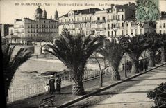 CPA St Raphael Boulevard Felix Martin les palmiers
