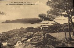 CPA Saint Raphael Les Rochers du Parc Calvet et le Lion de terre