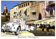 CPM Cote d'Azur Saint Tropez Gendarmes Religieuses Citroen 2 CV Billards