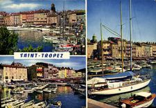MODERN CARD Holy Tropez the Port Quays Frederic Mistral and quays Jean Jaures