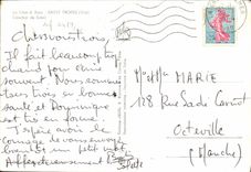 POSTAL MODERNA la dimensión de la puesta del sol azul santa de Tropez