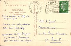VINTAGE POSTCARD Dimension Of Holy Azure Tropez Maritime pines