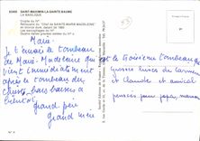 MODERN CARD Holy Holy Maximin Balsam the basilica Crypt of the 4th Reliquary of the chief of Sainte Marie Madeleine