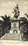 VINTAGE POSTCARD Toulon Monument with the memory of the Residents of Toulon died for the Fatherland into 1870 1871 Militaria