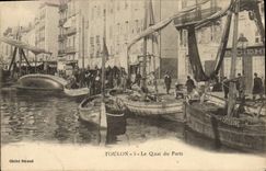 CPA Toulon Le Quai du Parti Bateaux Caterine 