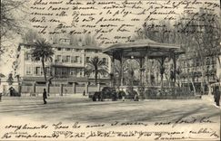 VINTAGE POSTCARD Toulon the place of weapons and the police port authority Kiosk