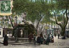 VINTAGE POSTCARD Toulon Places Puget Enfants