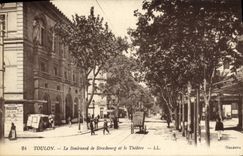 CPA Toulon Le Boulevard de Strasbourg et le Theatre 