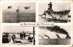 VINTAGE POSTCARD To remember of Toulon Boat Seaplane