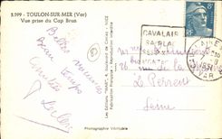 MODERN CARD Toulon on Sea Seen from of the Brown Cape