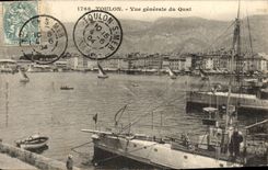 CPA Toulon Vue generale du Quai Bateaux