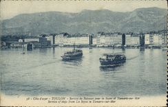VINTAGE POSTCARD Toulon Service of Boats for Seyne and Tamaris on Sea
