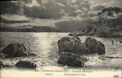 VINTAGE POSTCARD Toulon Magaud Sunset