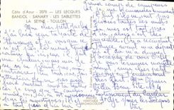 VINTAGE POSTCARD To remember Dimension of Azure Toulon Bandol Lecques Sablettes Seyne