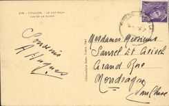 VINTAGE POSTCARD Toulon the Brown Cape Sight of the Beach