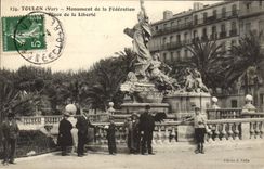 VINTAGE POSTCARD Toulon Monument of the Federation Places Freedom