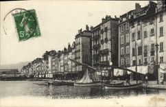 CPA Toulon Vue Generale du Quai Bateaux 