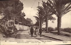 CPA Toulon Mourillon Boulevard du Littoral Allee de Palmiers Cafe Restaurant