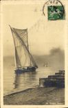VINTAGE POSTCARD Toulon To veil Boat