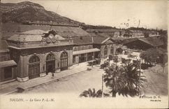 VINTAGE POSTCARD Toulon Train station P L M