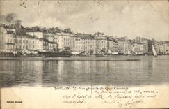 CPA Toulon Vue generale du Quai Cronstadt Bateau