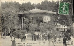 VINTAGE POSTCARD Toulon Places of Weapons During Muisque