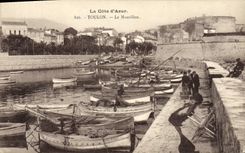 VINTAGE POSTCARD Toulon Mourillon Boats