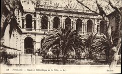 VINTAGE POSTCARD Toulon Museum and Library of the City
