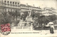 CPA Toulon Place de la Liberte Monument de la Federation 