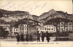VINTAGE POSTCARD Maritime Toulon Hospital of co. Anne Militaria
