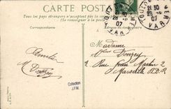 VINTAGE POSTCARD Toulon Against destroyers with the small row Boats