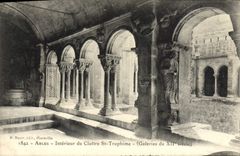 VINTAGE POSTCARD Arles Interior of the Cloister St Trophime Galleries of 12th