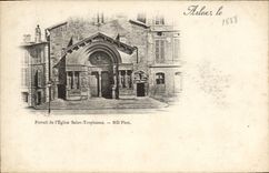 VINTAGE POSTCARD Arles Gate of the Church Sainte trophism
