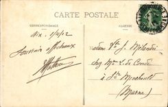 Aix de la POSTAL de la VENDIMIA en la sala de estar del palacio del arzobispo de Provence de los Goblins