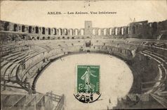 VINTAGE POSTCARD Arles the Arena Seen Interior