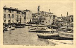 CPA Martigues Canal St Sebastien et la Cathedrale Bateaux