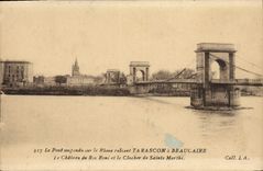 CPA Tarascon Le pont suspendu sur le Rhone 