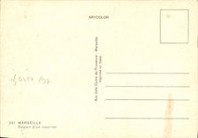 CPA Marseille Depart d'un Courrier Bateau 