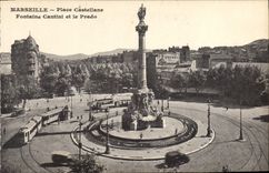 CPA Marseille Place Castellane Fontaine Cantini et le Prado