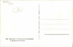 CPA Marseille Le Monument des Mobiles et Eglise des Reformes