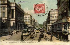CPA Marseille La Bourse et la Cannebiere Tramway