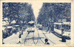 CPA Marseille La Cours Belzunce Tramways