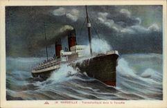 CPA Marseille Transattantique dans la Tempete Bateau