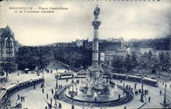 CPA Marseille Place Castellane et la Fontaine Cantini