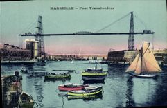 CPA Marseille Pont Transbordeur Bateaux